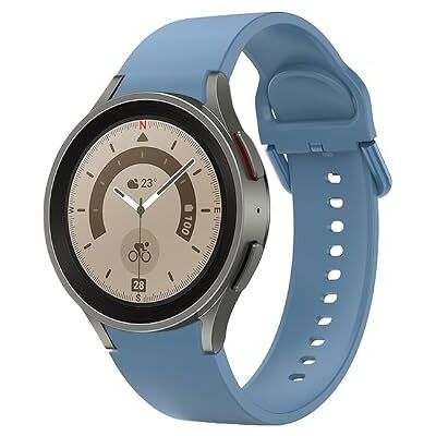 SYSTEM-S Cinturino 20mm in silicone per Samsung Galaxy Watch 5 4 Smartwatch blu, Blu, Eine Grösse, Classico SYSTEM-S Cinturino 20mm in silicone per Samsung Galaxy Watch 5 4 Smartwatch blu, Blu, Eine Grösse, Classico