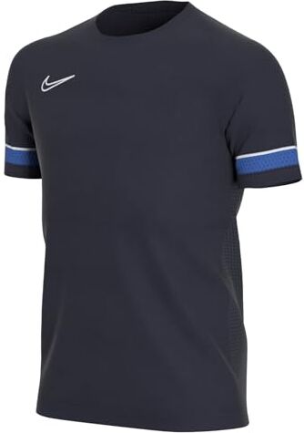 Nike Academy 21 Training Top, T Shirt Unisex Bambini E Ragazzi, Obsidian/White/Royal Blue/White, XS