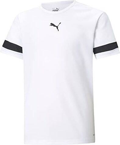 Puma Teamrise Jersey Jr, Shirt Unisex Bambini e ragazzi,  White- Black- White, 128