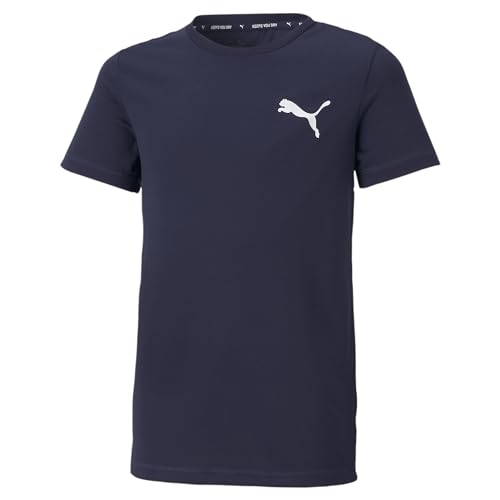 Puma Active Small Logo Tee B, Maglietta Boy's, Peaccoat, 128