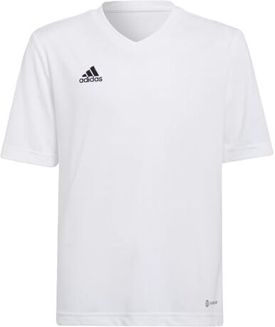 Adidas Entrada 22 Short Sleeve Jersey, T-shirt Unisex Bambini e ragazzi, White, 140