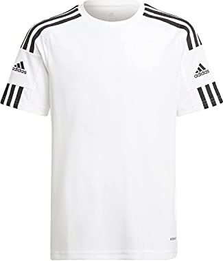 Adidas Squadra 21, Maglia Maniche Corte Unisex-Bambini, Bianco/Bianco/Nero, 14 Anni