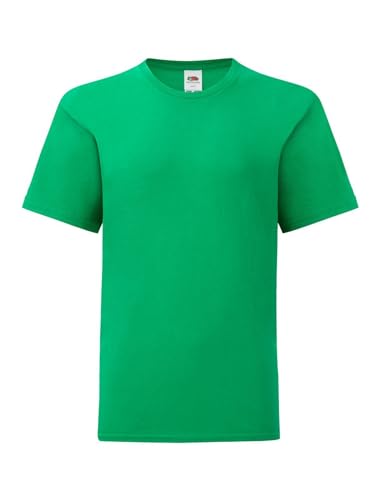Generico T-Shirt Kids Iconic 150 T. Maglietta da Bambino Manica Corta Cotone 100% 1 Maglietta MOD. FRU 61-023-0 (9-11 Anni, Verde Prato)