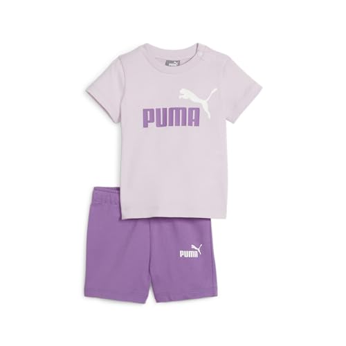 Puma Minicats Tee & Shorts Set, Tuta da Pista Unisex-Bambini e Ragazzi, Nebbia D'uva, 98