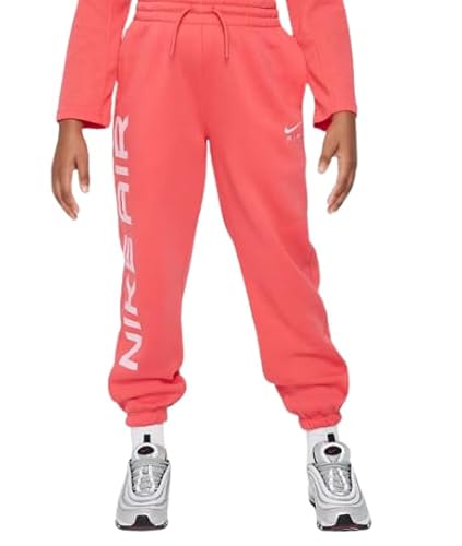 Nike G NSW Club FLC Air Pnt, Pantaloni Sportivi Bambina, LT Fusion Red/Med Soft Pink, S