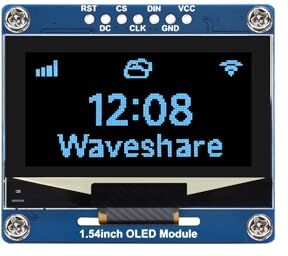 Waveshare 1.54inch OLED Display Module(Blue Display Color), 128 x 64 Resolution, SPI / I2C Communication, compatible with Raspberry Pi/STM32/ESP32/Jetson Nano