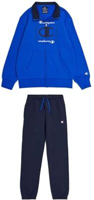 Champion Legacy Graphic Shop Authentic Sweatsuits B Ultralight Spring Terry High-Neck Full-Zip Tuta sportiva, Blu Elettrico/Blu Marino, 13-14 anni Bambini e ragazzi SS24