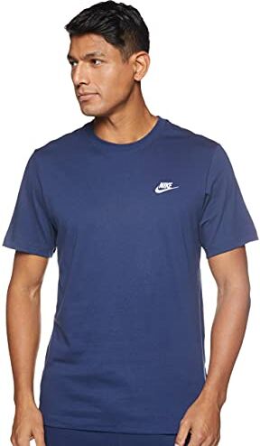 Nike M Nsw Club Tee Maglietta, Midnight Navy White 01, 4XL Uomo