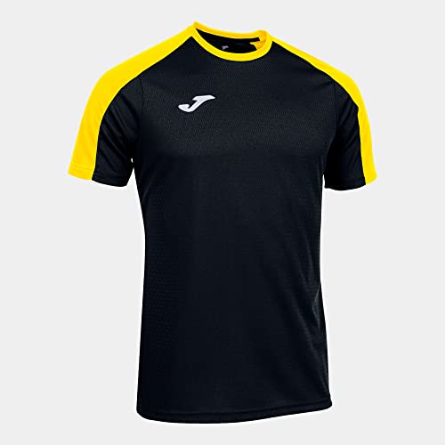 Joma Maglietta Manica Corta Eco Championship, Nero Giallo, 5XS Uomo