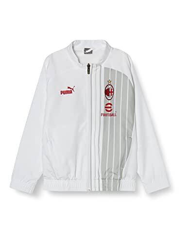 AC Milan Prematch Jacket Jr Giacca Unisex Bambino White-Tango Red 128