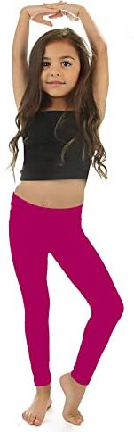 MCA Leggings Lunghi Bambina e Ragazza (8-9 Anni, Fuxia)