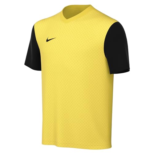 Nike Y Nk DF Tiempo Prem II JSY SS in Jersey, Giallo/Nero/Nero, 7-8 Anni Unisex-Bambini e Ragazzi