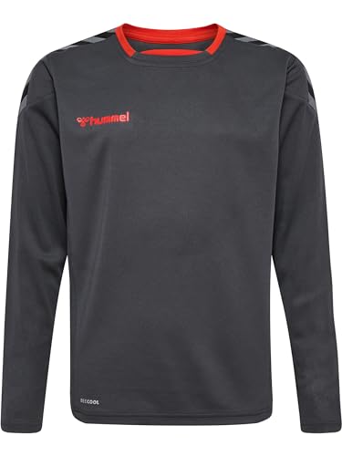 hummel hmlAUTENTICA Maglia in Poliestere L/S, Unisex-Bambini e Ragazzi, Asfalto, 164