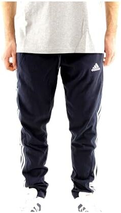 Adidas Essentials Single Jersey Tapered Open Hem 3-stripes Joggers Pantaloni sportivi, Legend Ink/White, M Tall Uomo