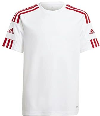 Adidas Squadra 21 Short Sleeve Jersey T-shirt, White/Team Power Red, 176 Unisex Bambini e ragazzi