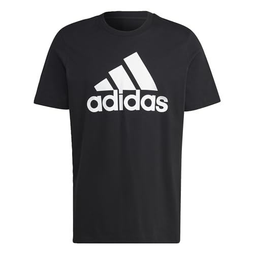 Adidas Essentials Single T-shirt a manica corta, Black/White, L