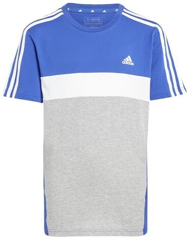 Adidas Unisex Kids Tiberio 3-Stripes Colorblock Cotton Kids Short Sleeve T-Shirt