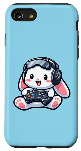 Funny Video Game Easter Eggs Bunny Gaming Kids tee Custodia per iPhone SE (2020) / 7 / 8 Videogiochi Coniglio Pasqua Gaming Bunny Gamer Ragazzo Bambini Ragazze
