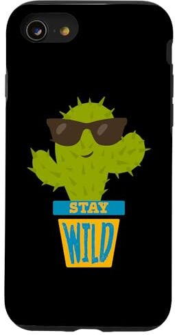 Stay Wild Shirt Funny Cactus Tee Adult Kids Gift Custodia per iPhone SE (2020) / 7 / 8 Stay Wild Funny Cactus Adulto Bambini Regalo Ragazzo Ragazza Campeggio Fuori