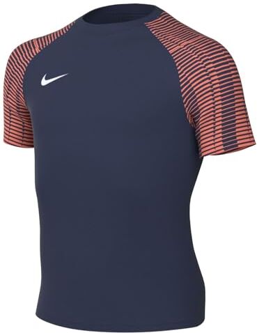 Nike Y Nk DF Academy JSY SS in Jersey, Midnight Navy/Hyper Crimson/White, 10-12 Anni Unisex-Bambini e Ragazzi