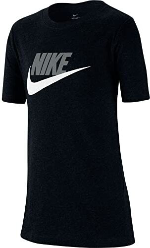 Nike B NSW Tee Futura Icon TD, T-Shirt Bambino, Black/Lt Smoke Grey, XS