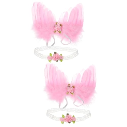 OSALADI 2 Set d'angelo di per bambini elastici per per bambini abbigliamento abbigliamento per ragazze bianca cerchietti bambina ala per bambini piuma