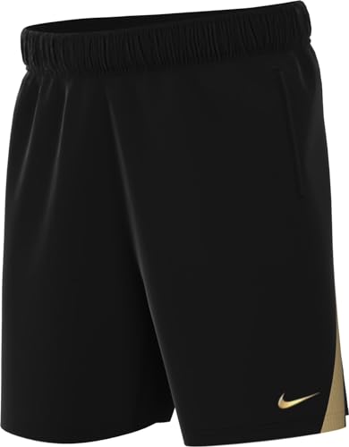 Nike K Nk DF Strk24-Pantaloncini K Pantaloncini, Black/Black/Jersey Gold/Metallic Gold, 12-13 Anni Unisex-Bambini