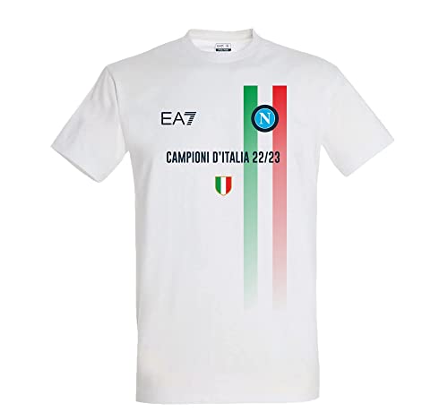 SSC NAPOLI T-Shirt CELEBRATIVA Campioni d'Italia 22/23, Bimbo, 12 anni, Bianco