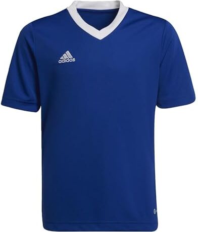 Adidas Entrada 22 Short Sleeve Jersey, T-shirt Unisex Bambini e ragazzi, Team Royal Blue, 140