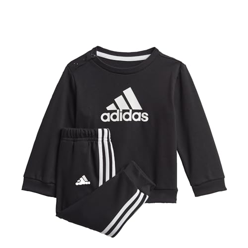 Adidas I BOS Jog FT Tuta da Ginnastica Unisex Bimbi 0-24 Top:Black/White Bottom:Black/White 1824