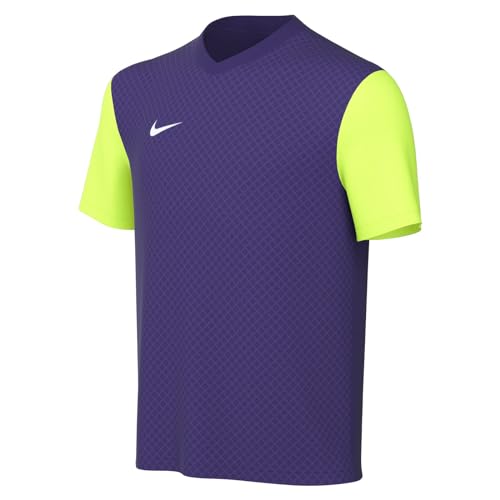 Nike Y Nk DF Tiempo Prem II JSY SS in Jersey, Court Purple/Volt/White, 13-15 Jahre Unisex-Bambini e Ragazzi