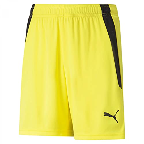 Puma Teamliga Shorts Jr – Pantaloncini Unisex per Bambino, Unisex Bimbi 0-24, Pantalone Corto, 704931-42, Giallo Fluo PU, 8 Anni