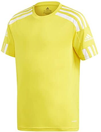 Adidas Squadra 21 Short Sleeve Jersey T-shirt, Team Yellow/White, 128 Unisex Bambini e ragazzi