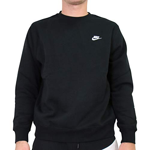 Nike M NSW Club CRW BB T-Shirt A Manica Lunga, Uomo, Black/(White), 3XL