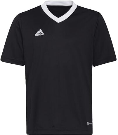 Adidas Entrada 22 Short Sleeve Jersey, T-shirt Unisex Bambini e ragazzi, Nero, 164