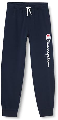 Champion Legacy Icons B Ultralight Spring Terry Script Logo Rib Cuff Pantaloni da Tuta, Blu Marino, 9-10 Anni Bambini e Ragazzi SS24