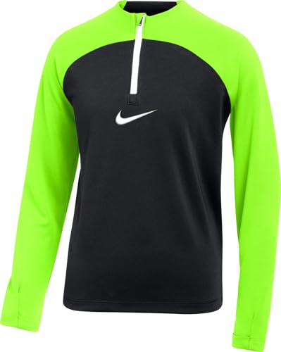 Nike Y Nk DF Acdpr Dril Top K Maglia a Maniche Lunghe, Nero/Volt/Bianco, 10-12 Anni Unisex-Bambini e Ragazzi