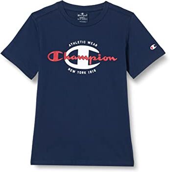 Champion Legacy Graphic Shop C S/S T-shirt, Blu Marino, 7-8 anni Bambini e ragazzi