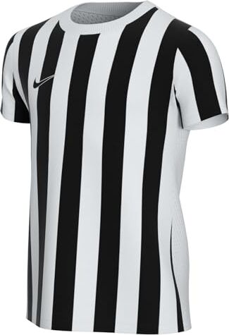 Nike Striped Division IV Jersey Maglia a Maniche Corte da Bambino, Unisex Bambini, , Bianco/Nero/Nero, 10-12 Anni