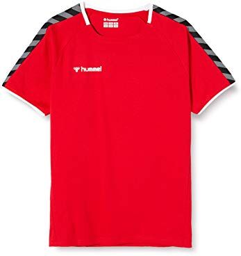 hummel hmlAUTENTICA T-Shirt da Allenamento Unisex-Bambini e Ragazzi, Vero Rosso, 128