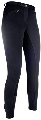 HKM Reithose -Basic Belmtex Grip- 3/4 Besatz 556585, Pantaloni Da Equitazione Bambino, Nero, 164