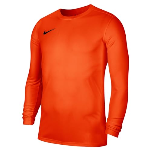 Nike Y Nk Dry Park VII JSY LS T-Shirt A Manica Lunga, Unisex Bambini, Safety Orange/Black, S