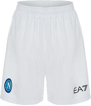 SSC NAPOLI Shorts Gara Away, EA7, Prodotto Ufficiale, Bianco Trasferta, 2023/2024, M