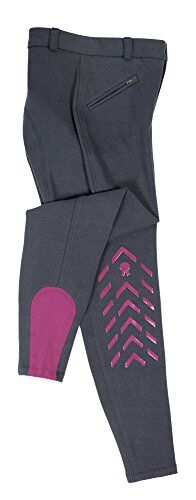 PFIFF Piccola 116 Pantaloni da Equitazione per Bambini, Colore: Blu/Rosa