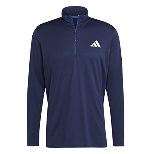 Adidas Train Essentials Felpa a manica lunga, Dark Blue/Dark Blue/White, XL