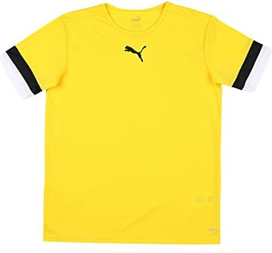 Puma Teamrise Jersey Jr, Shirt Unisex Bambini e ragazzi, Cyber Yellow- Black- White, 140