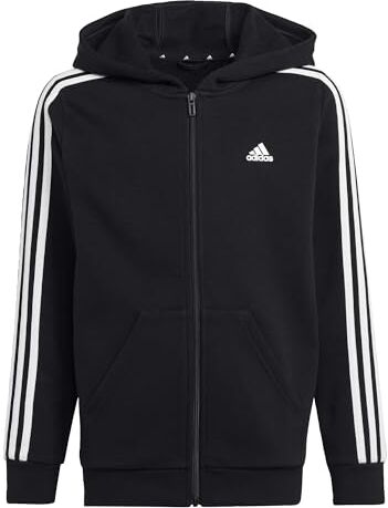 Adidas Essentials 3-Stripes Fleece Full-Zip Hoodie Felpa Unisex Bambini