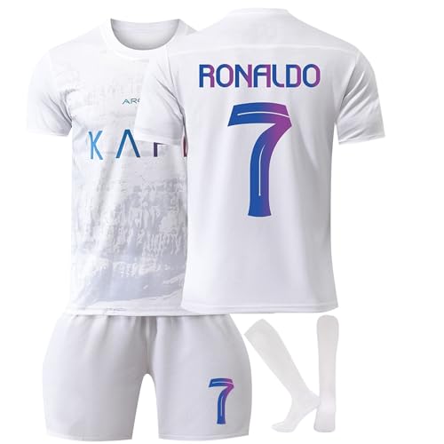 Generic 2024 Maglia da Calcio per Bambini Adulti,Nr.7 al NASSR FC Maglietta da Calcio casa/visitatore,23/24 Set di Maglie da Calcio,Abbigliamento da Allenamento per Il Calcio Camicia, Pantaloncini e Calzini