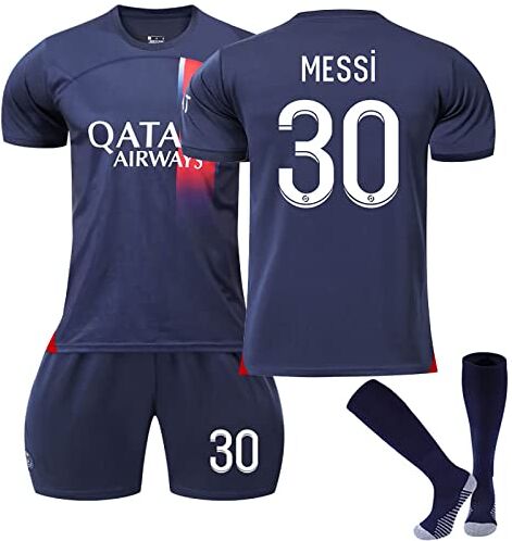 AZISEN Maglietta di Paris, 2023 2024 Set da Maglie Allenamento Calcio Maglie Ragazzi da Calcio per Tifosi Sports T-Shirt Pantaloncini e Calzini di Calcio Bambino PSG Tuta (No.30,S)