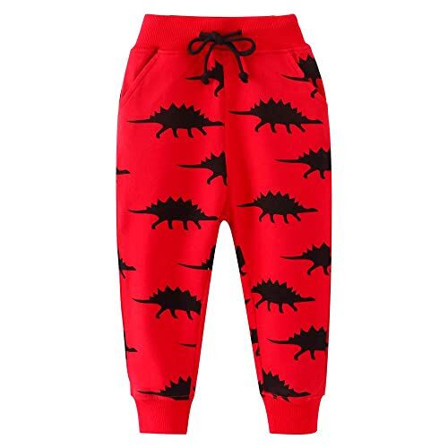 Pantaloni lunghi per ragazzi Pantaloni da Ragazzo, Dinosauro Rosso, 116, Boy's
